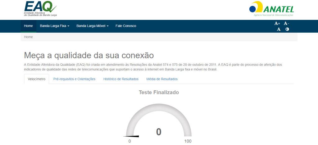 Brazilië breedbandsnelheidstestwebsite