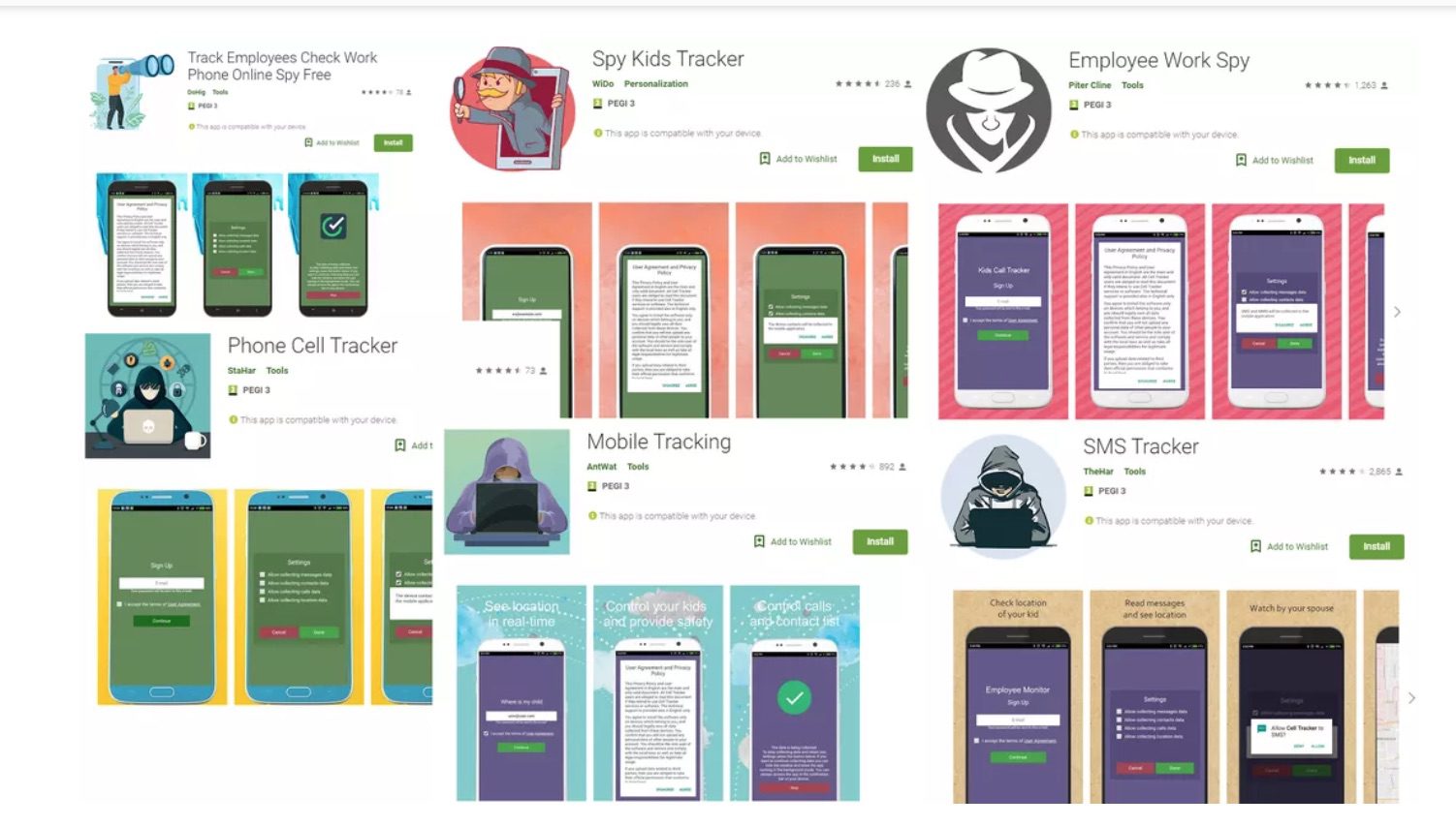 Google entfernt 7 "Stalking-Apps" von Google Play Store