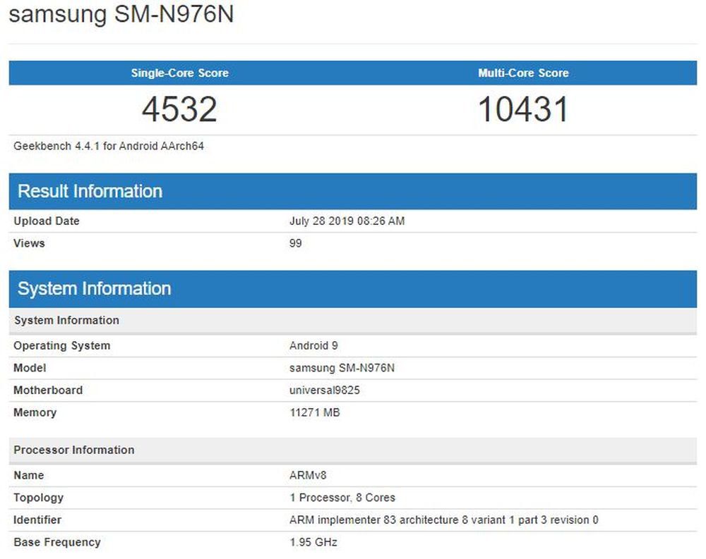 Galaxy Note 10+ 5G mit Exynos 9825 Chipsatz werden getestet