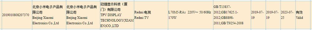 Redmi TV hat die 3C-Zertifizierung erhalten: Wann findet das Debüt statt? 8