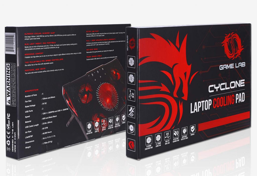 Game Lab Cyclone E-Sport LED-Kühlkissenbox