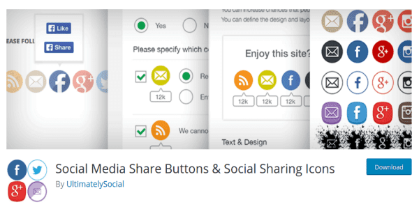 Social-Media-Share-Schaltflächen und Social-Sharing-Symbole