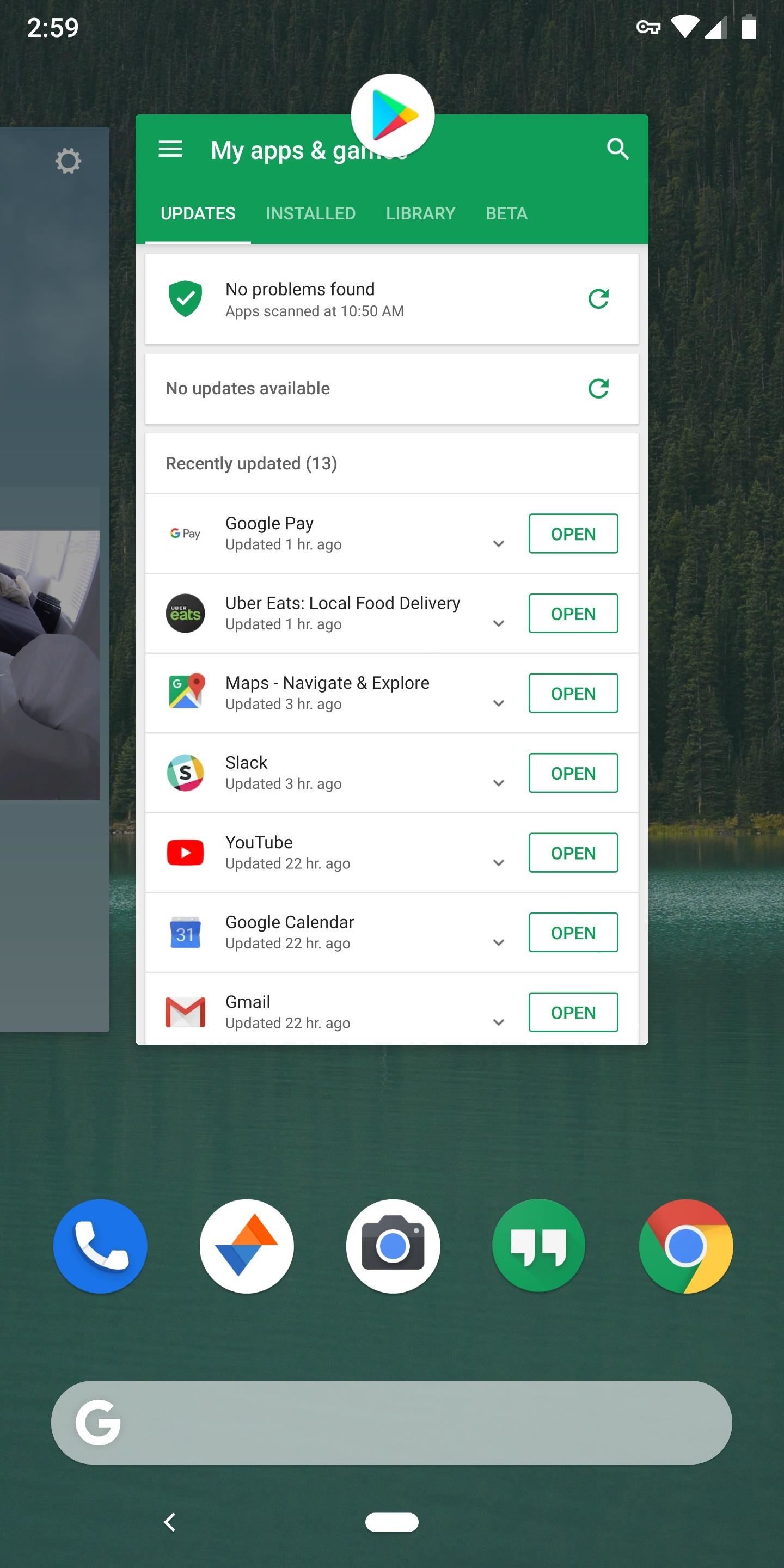 Holen Sie sich Ihre regulären Dock-Symbole zurück auf den Multitasking-Bildschirm von Android Pie