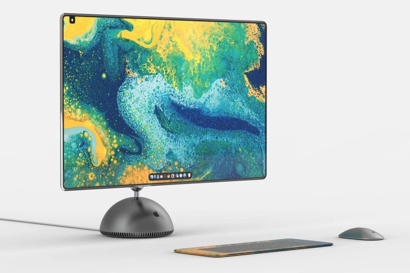Ein Designer stellt sich vor, wie der iMac G4 2019 aussehen würde: randloses OLED-Display, Touch-Tastatur und Metallgehäuse