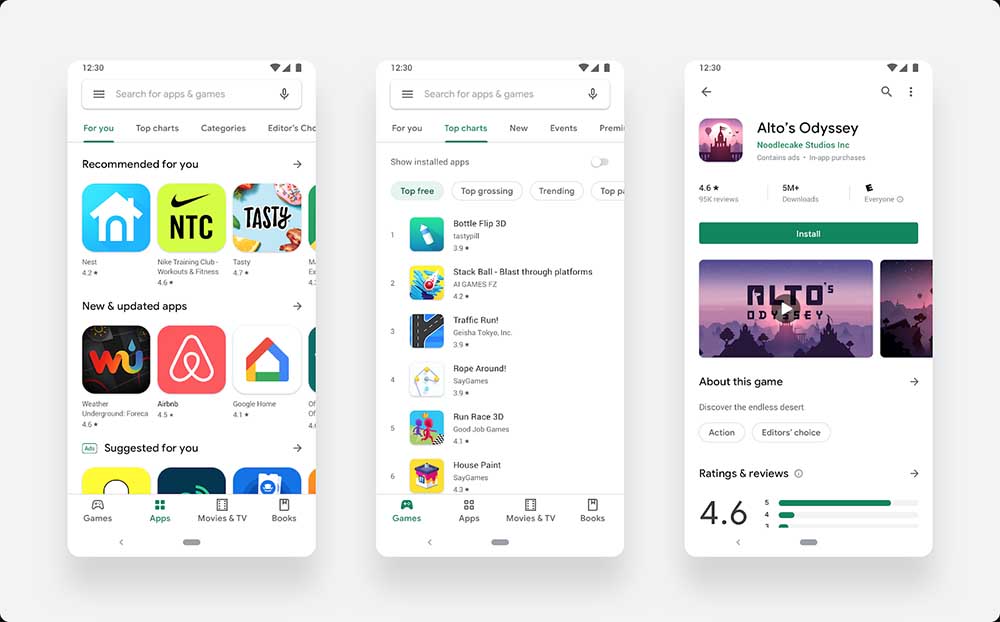 Das neue Material Design Design von Google Play Store kommt endlich an alle