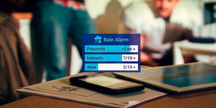 Regenalarm, mit dieser App erhalten Sie eine Warnung, wenn es in Ihrer NÃ¤he regnen wird