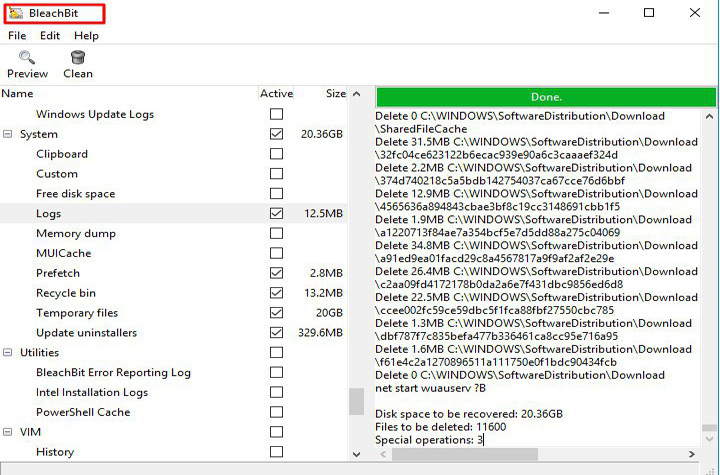 BleachBit Beste Tools zum Löschen von Dateien in Windows