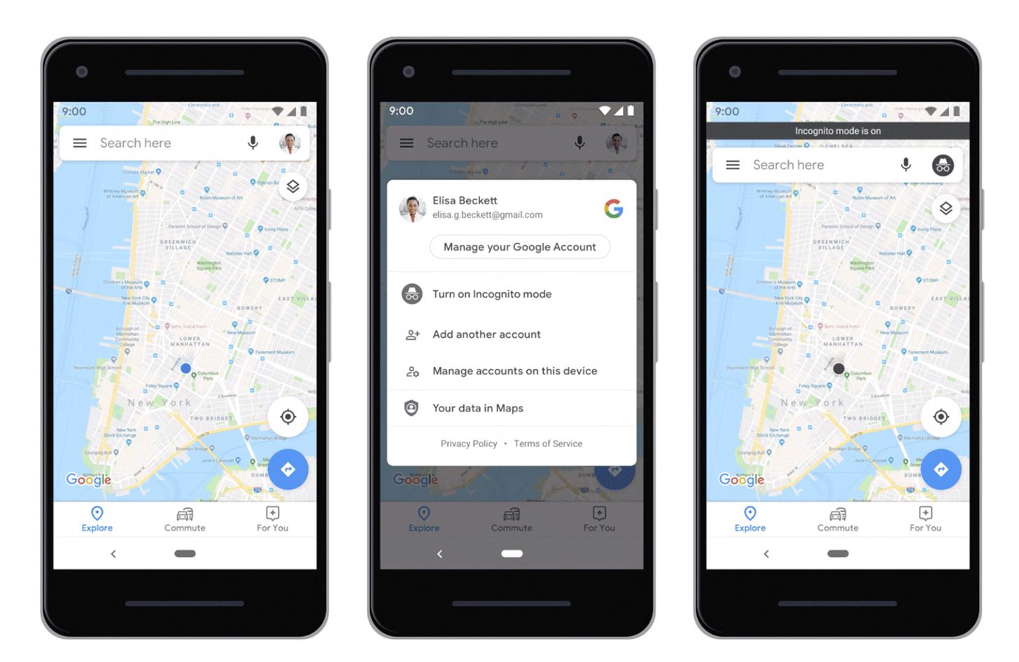 Der Inkognito-Modus von Google Maps wird derzeit getestet