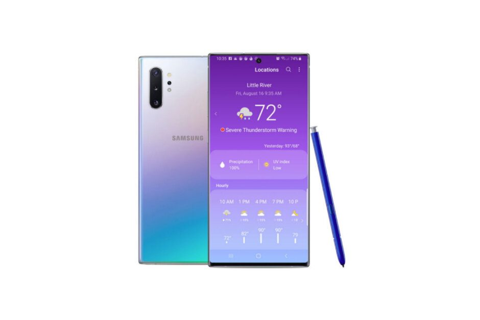 Samsung Galaxy Note 10 users are getting better weather data thanks to new partnership