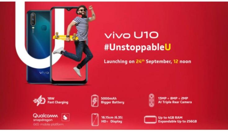 Vivo Die vollständigen U10-Spezifikationen wurden vor dem Start am 24. September bekannt gegeben