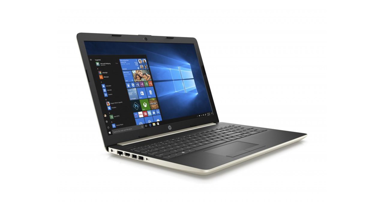 HP 15-db1014ns, eleganter Laptop in hellgoldener Farbe