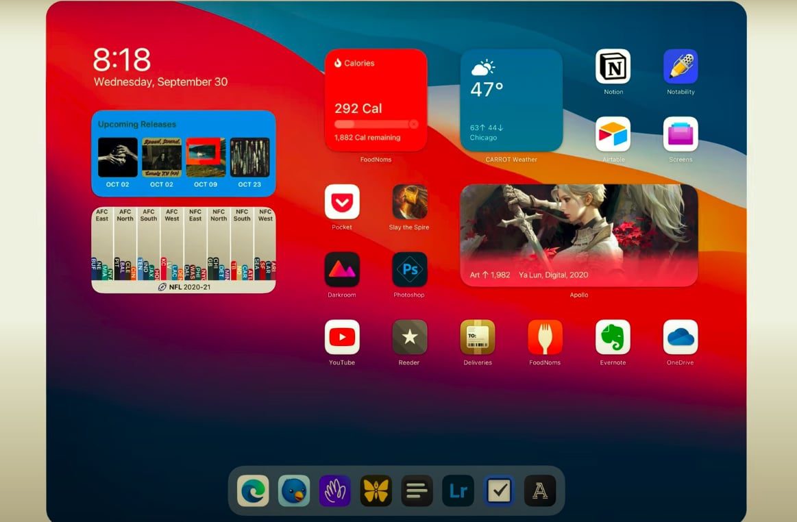 Concept stellt sich vor, wie iOS 14-Startbildschirm-Widgets auf dem iPad aussehen würden 1