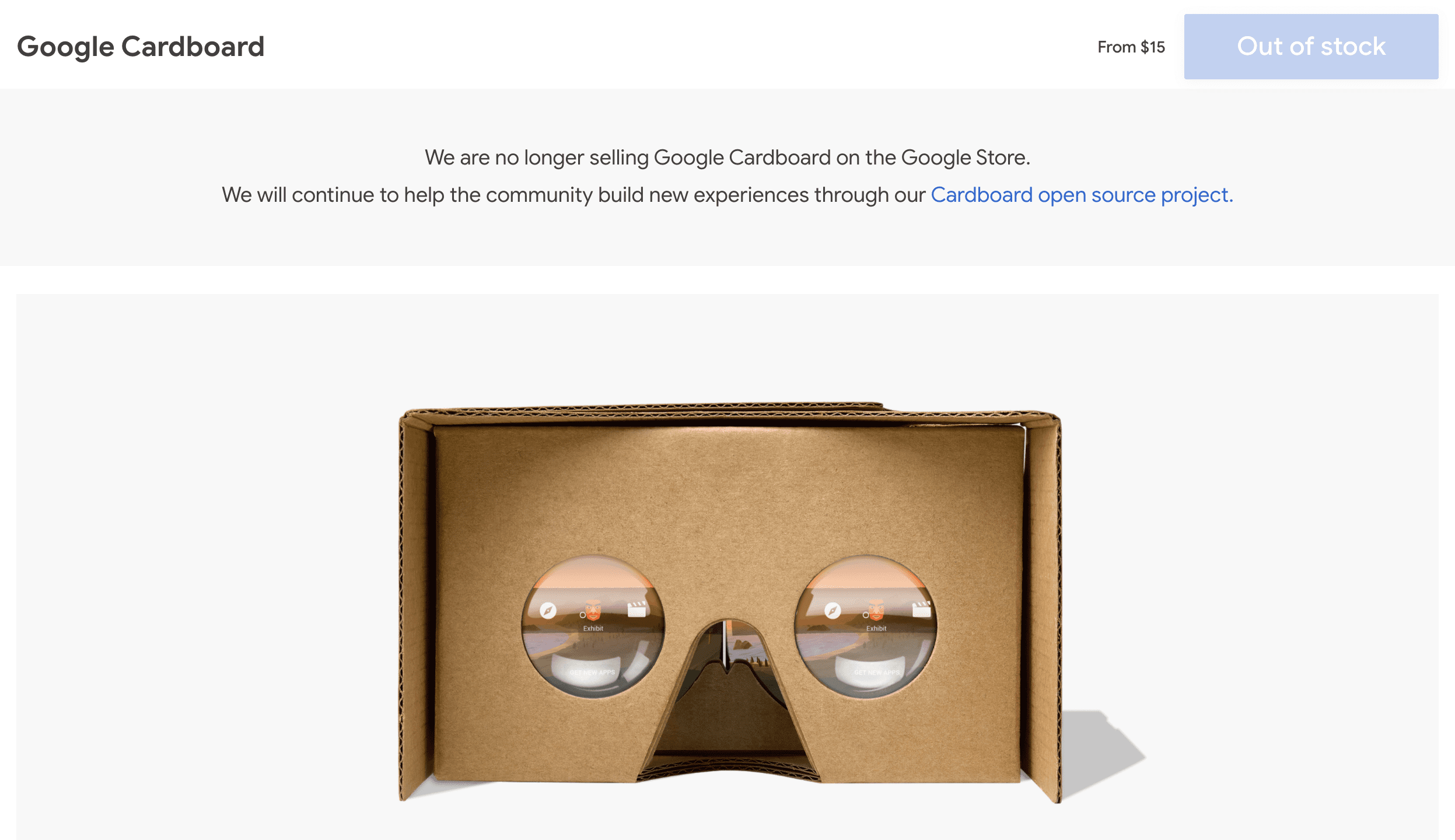 Google stellt endlich den Verkauf von Cardboard VR-Brillen ein 1