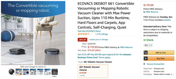 Holen Sie sich einen Roboter von Ecovavs, der saugt und wischt für nur 180 US-Dollar ab Amazon ($70 Rabatt) 2