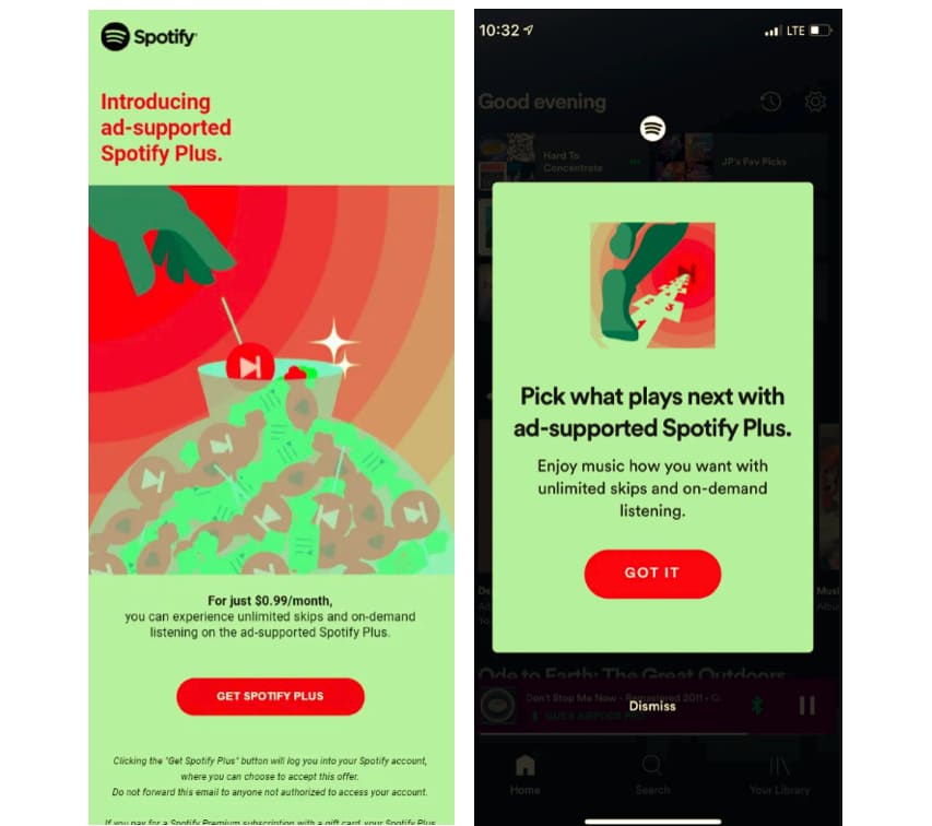 Spotify testet die werbeunterstützte Stufe mit unbegrenzten Sprüngen für 0,99 USD/Monat 9