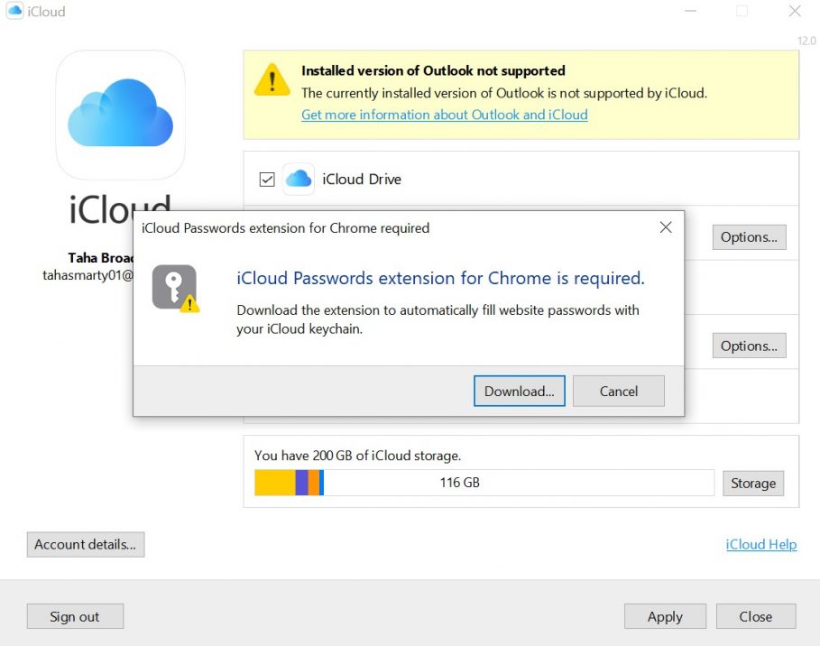 iCloud für Windows Fügt Unterstützung für iCloud-Passwörter hinzu Chrome Verlängerung 264