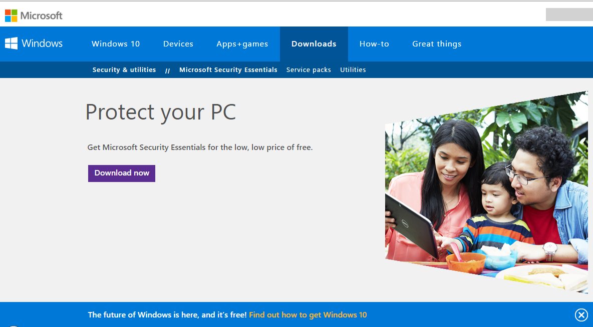 Installieren Sie Microsoft Security Essentials (Antivirus)