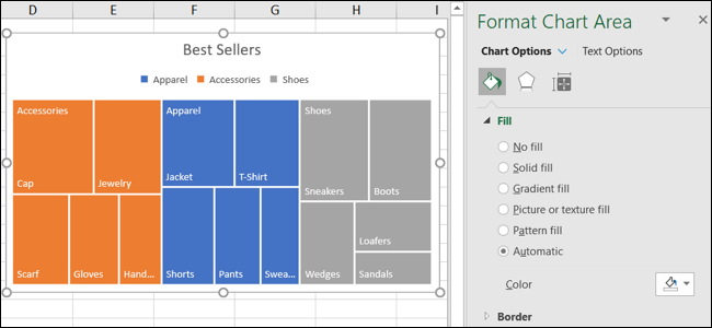 Seitenleiste Diagrammbereich formatieren